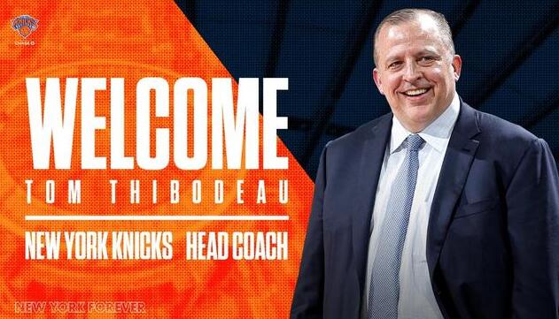 尼克斯官方宣布，汤姆-锡伯杜出任球队的新主教练。