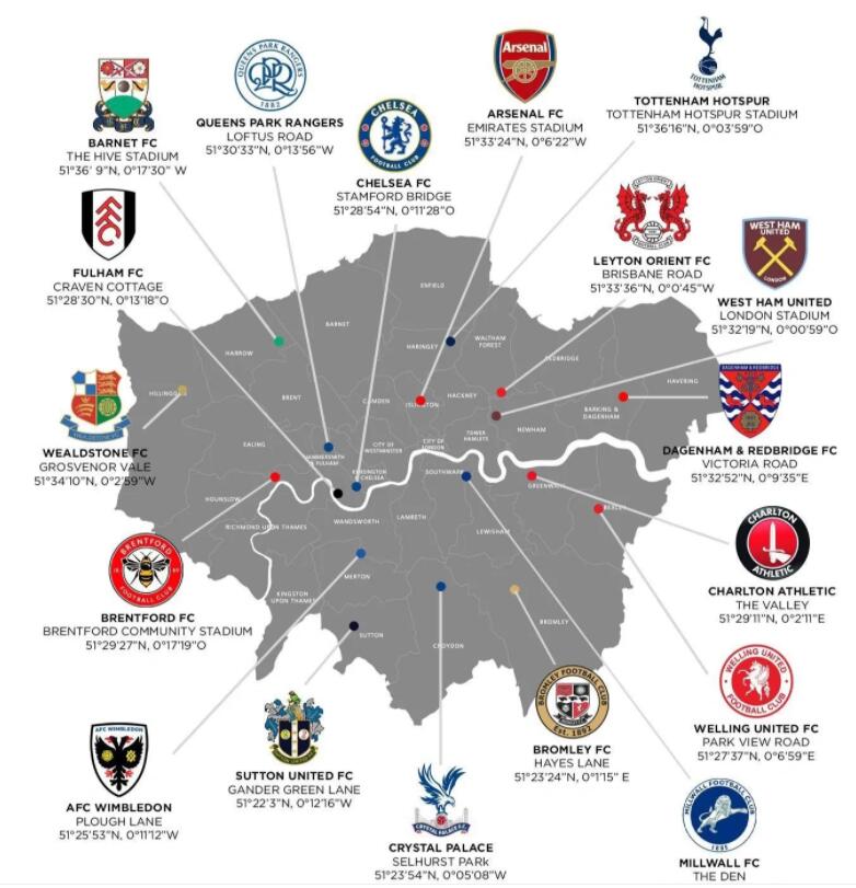 伦敦到底有多少职业足球俱乐部