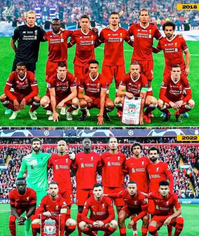 利物浦2018vs2022年欧冠决赛阵容